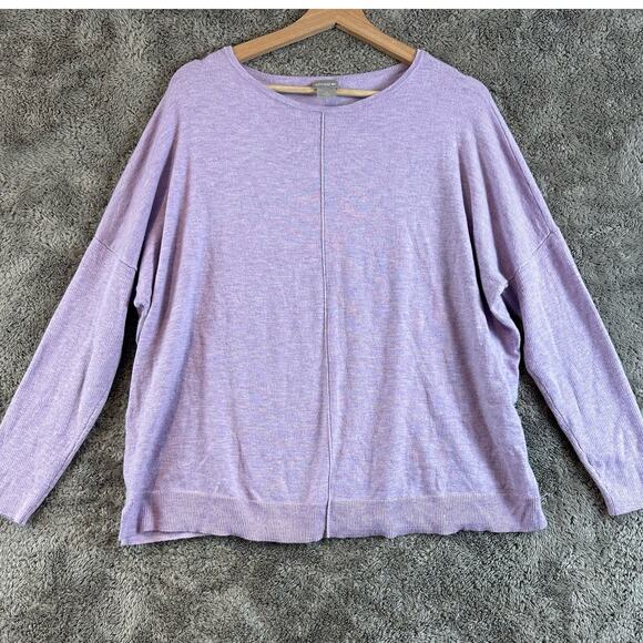 Chico's Purple Cashmere Blend Center Seam Sweater Size 2 - L Large - Picture 1 of 7